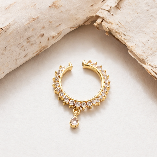 AD NATH | Crystal Studded Nath Nose Ring for Women