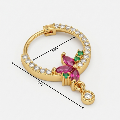 AD NATH | Multicolor Stone Studded Nath Nose Ring for Women
