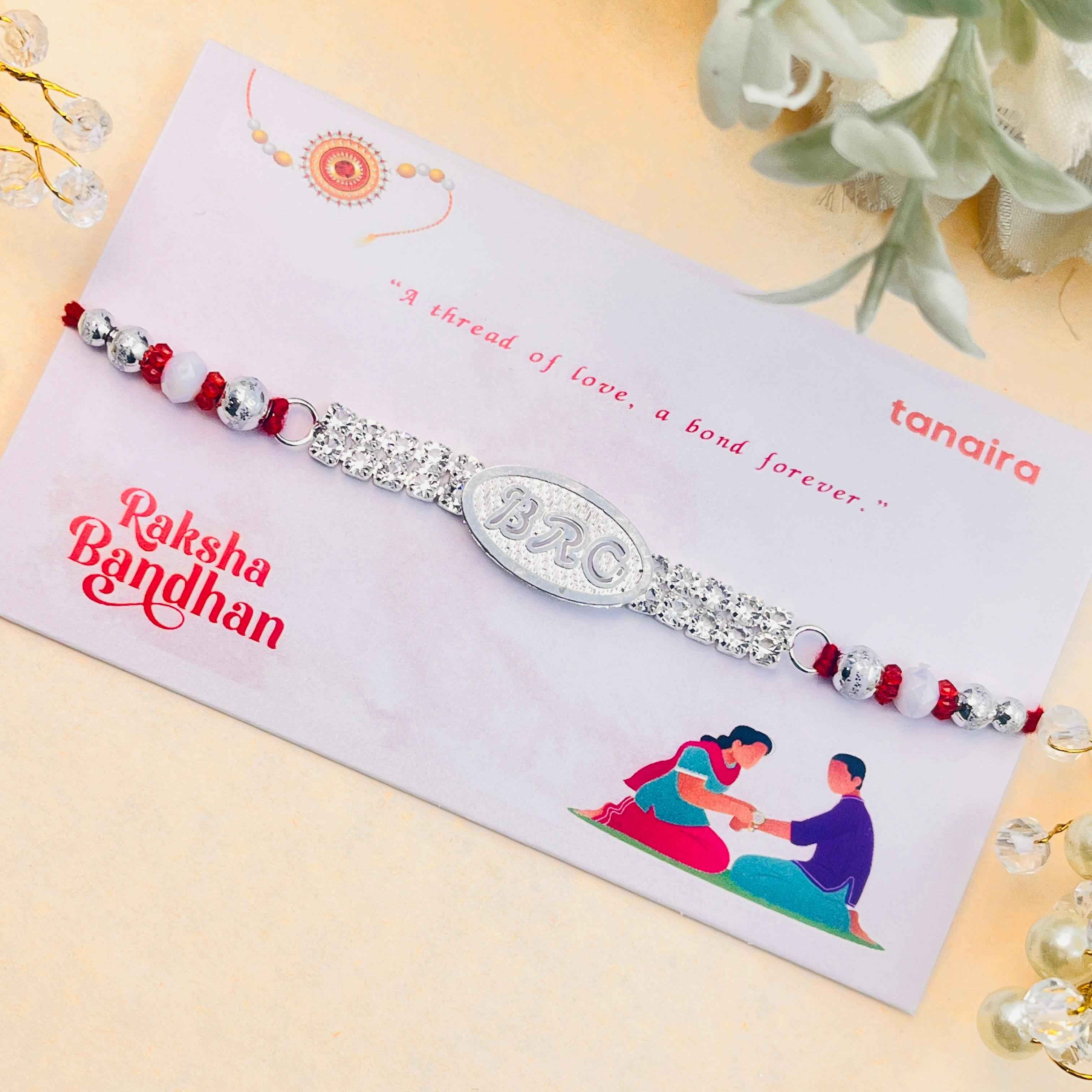 Silver BRO Rakhi Bracelet for Brother