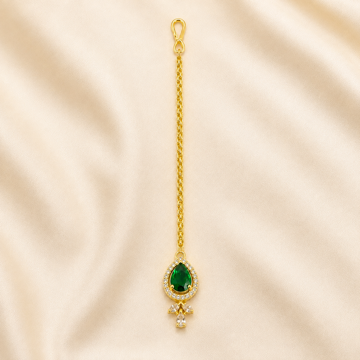 Gold Plated Crystal Maang Tikka for Women