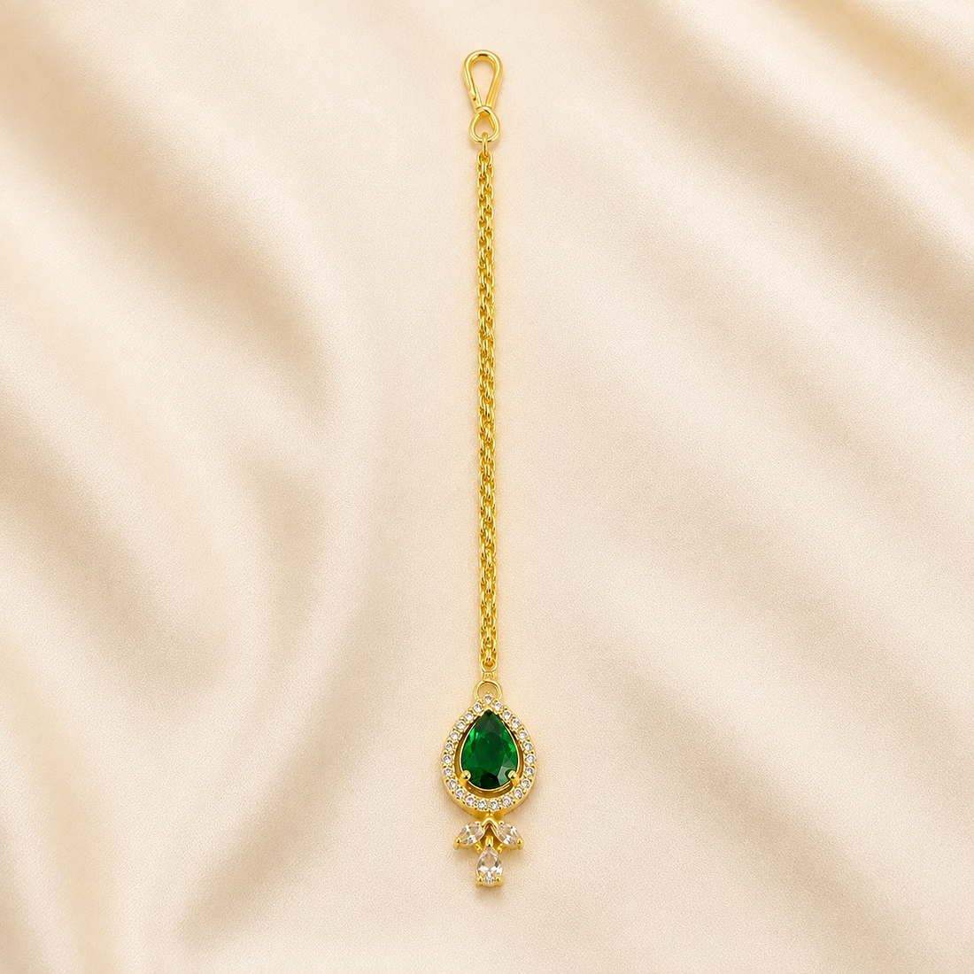 Gold Plated Crystal Maang Tikka for Women