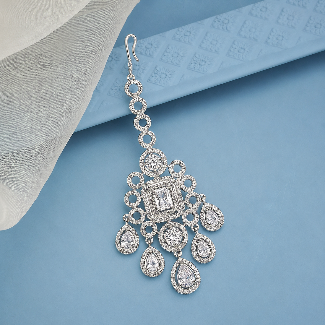 Bridal  American Diamond Maang Tikka for Women