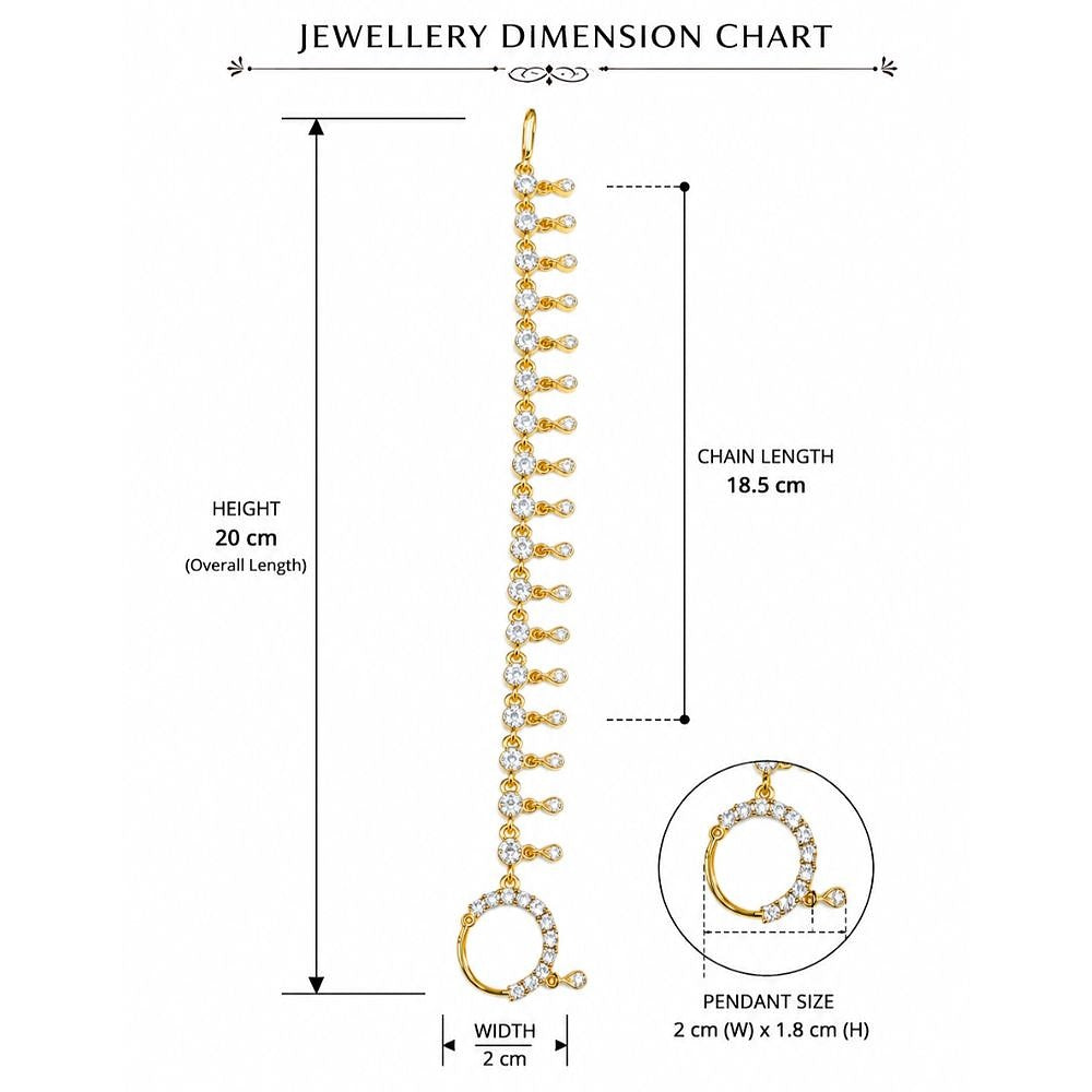 Bridal American Diamond Nath Chain for Women