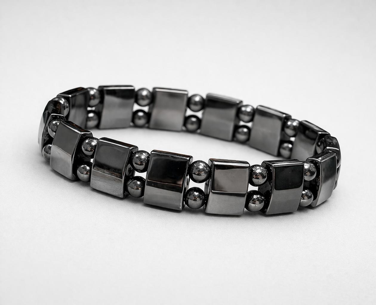 BP Controller magnetic bracelet unisex black silver stretch design wrist wear
