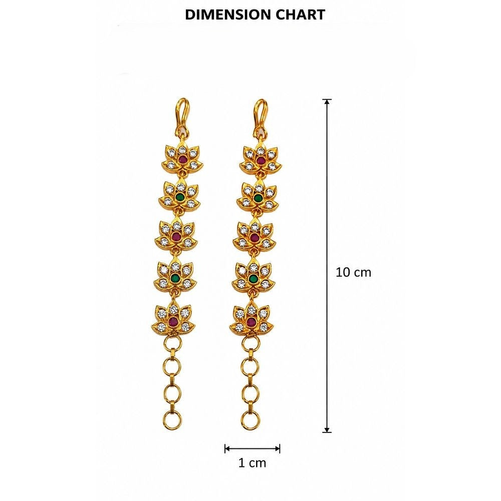 Gold Plated Lotus Ear Chain for Women - Tanaira