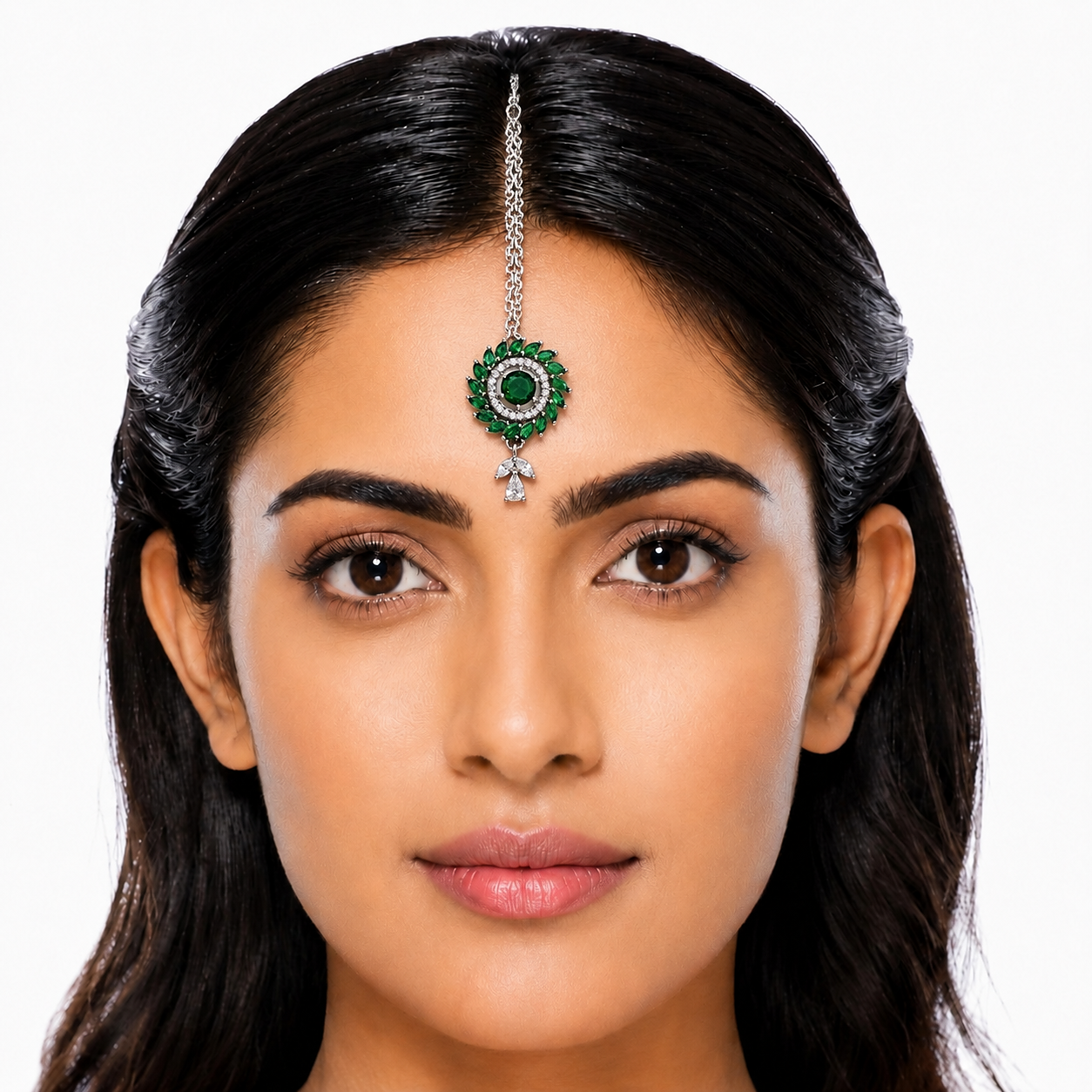 Designer American Diamond Maang Tikka for Women