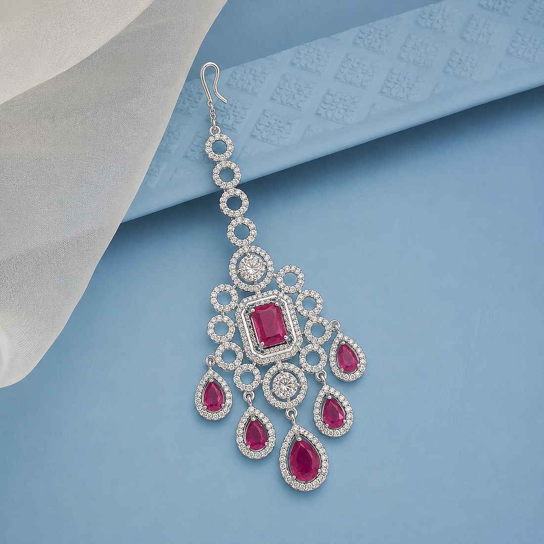Bridal  American Diamond Maang Tikka for Women