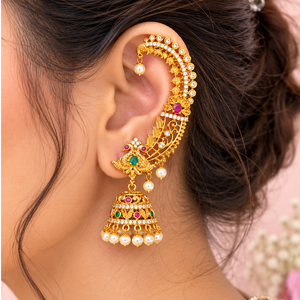 Designer Peacock Jhumka Earrings for Women