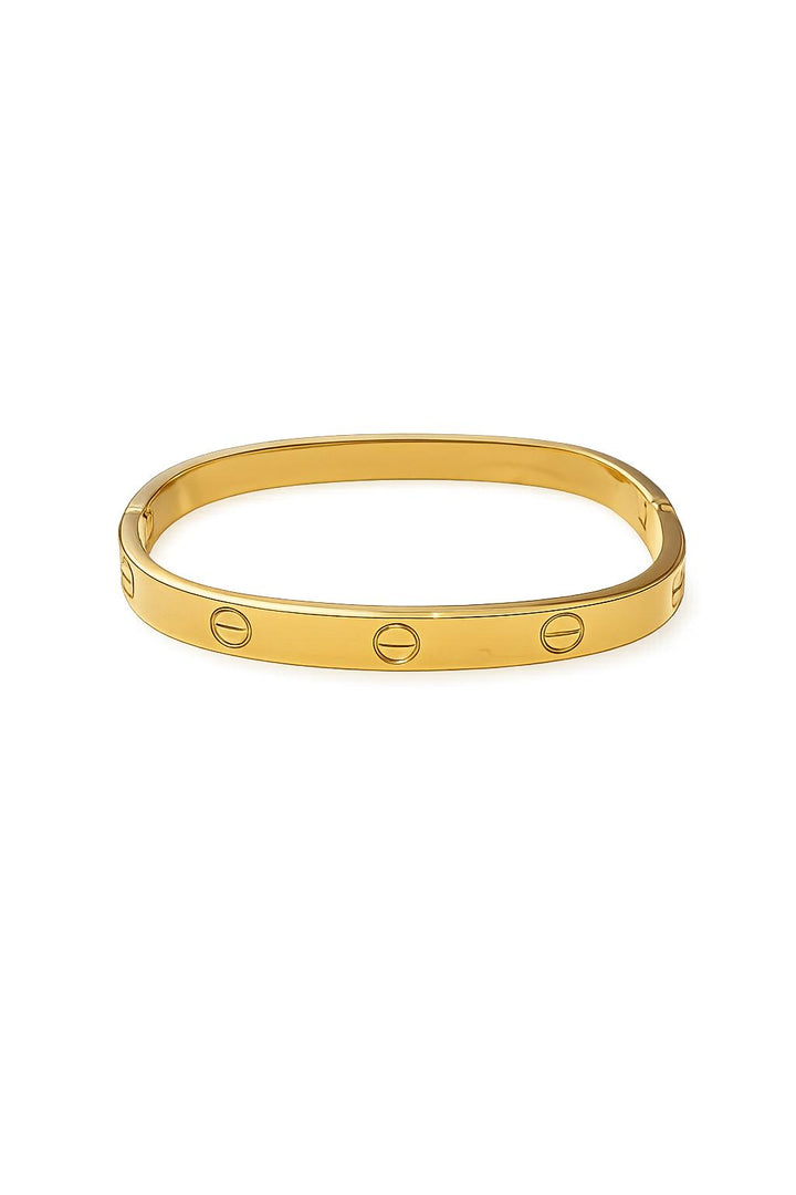 Cartier inspired gold plated bracelet anti tarnish screw design bangle for women