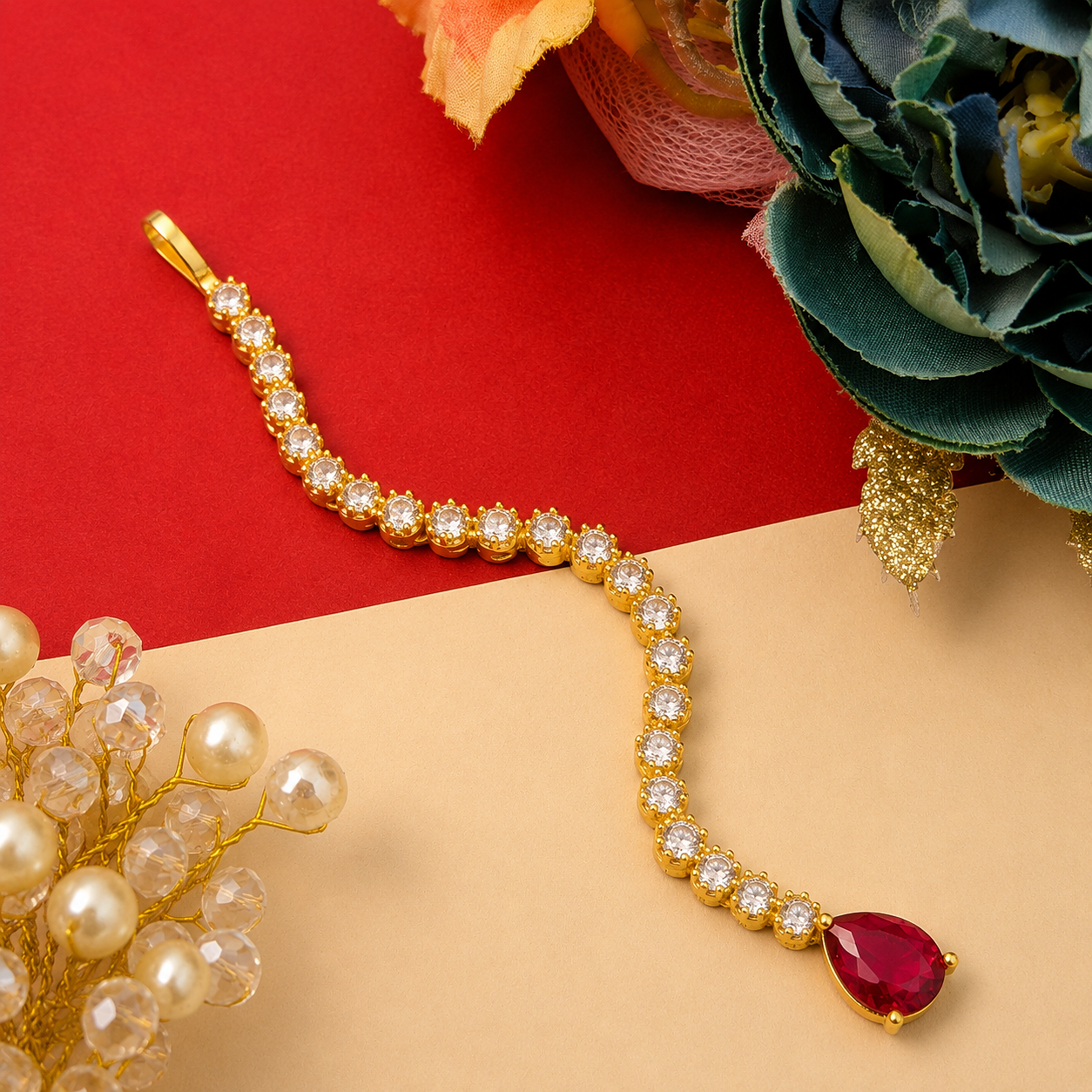 Minimal Gold Plated Mangtika (13cm)