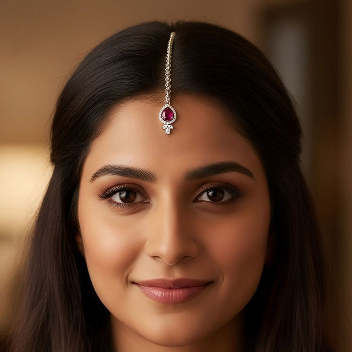Premium American Diamond Maang Tikka for Women