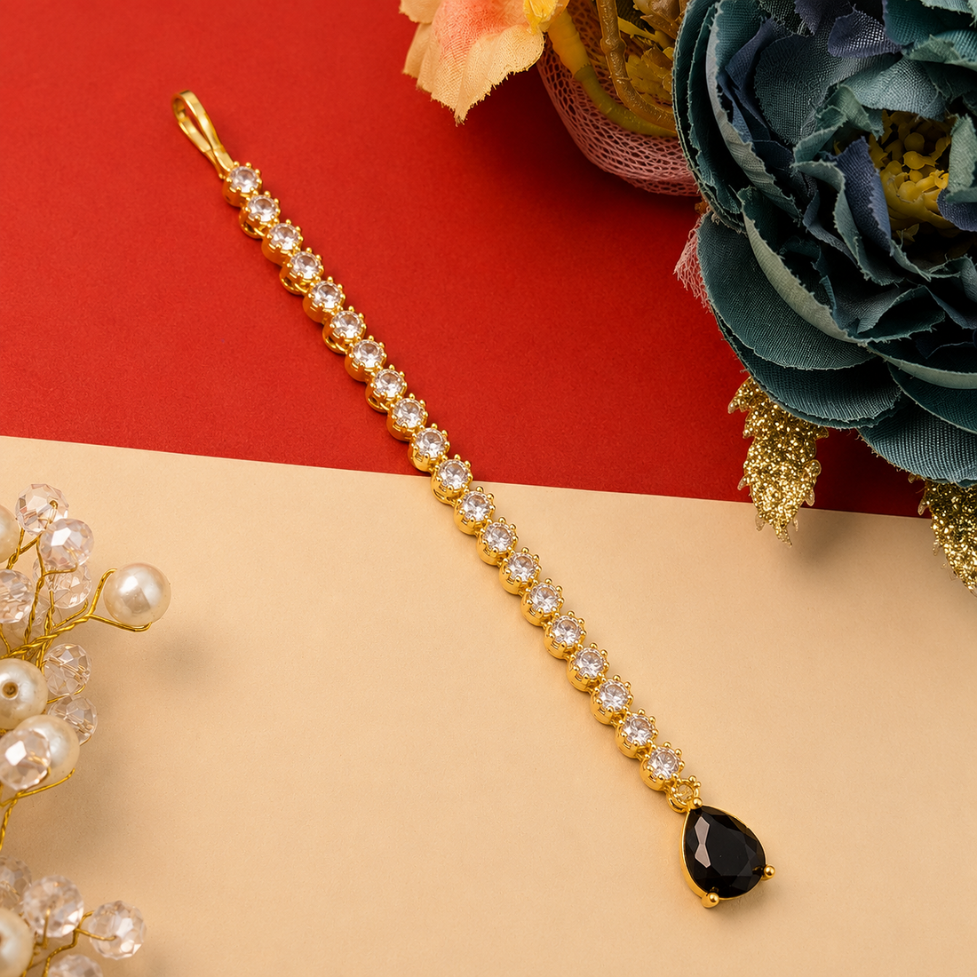 Designer CZ Stone Maang Tikka for Women