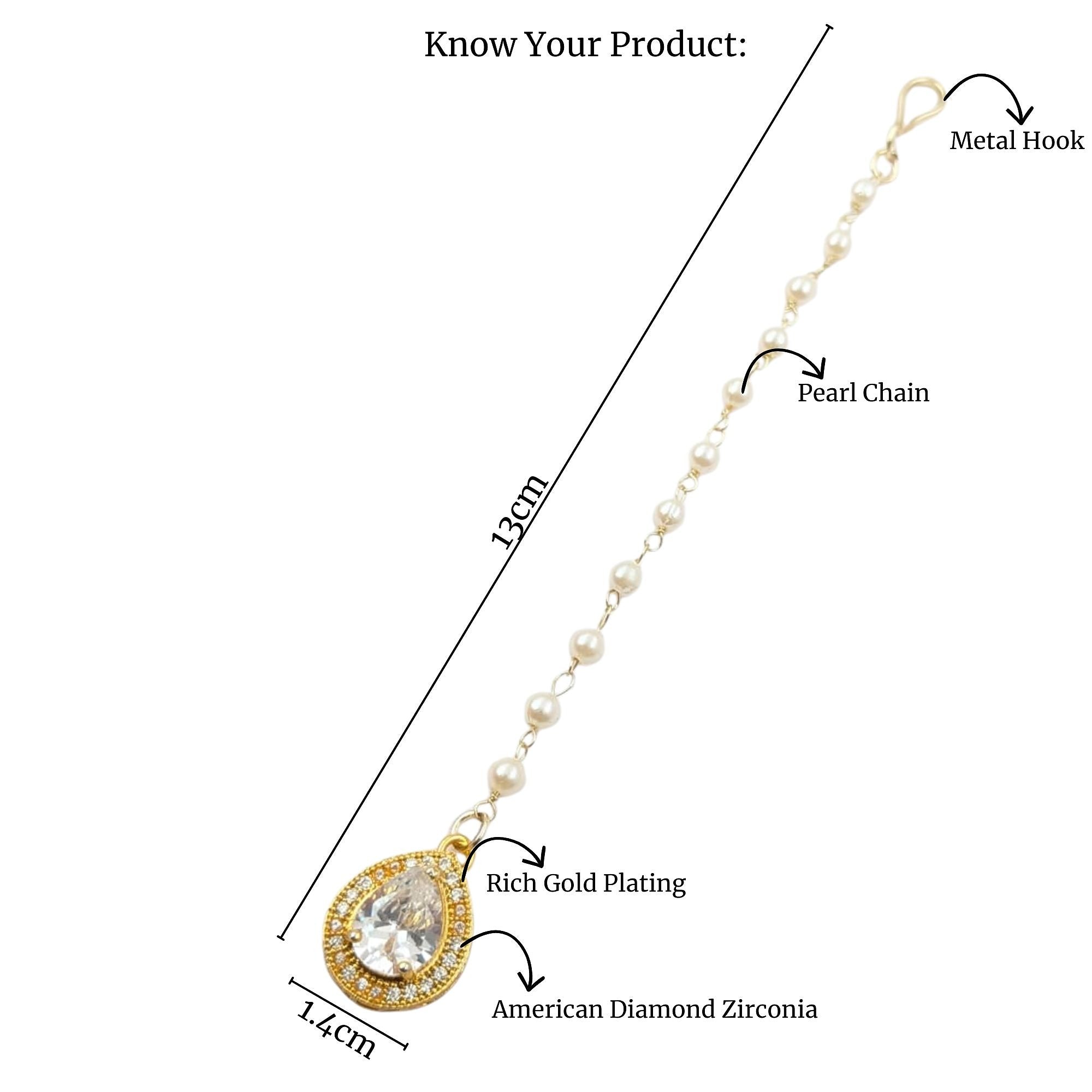 Designer Pearl Chain Maang Tikka Ad