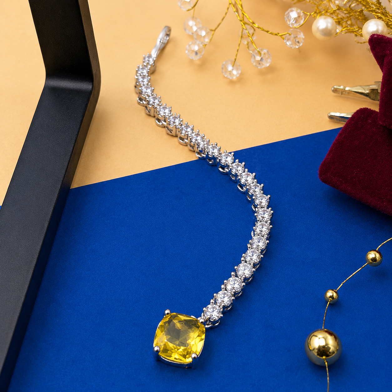 Cube Sleek Mangtika | Stylish Silver Plated