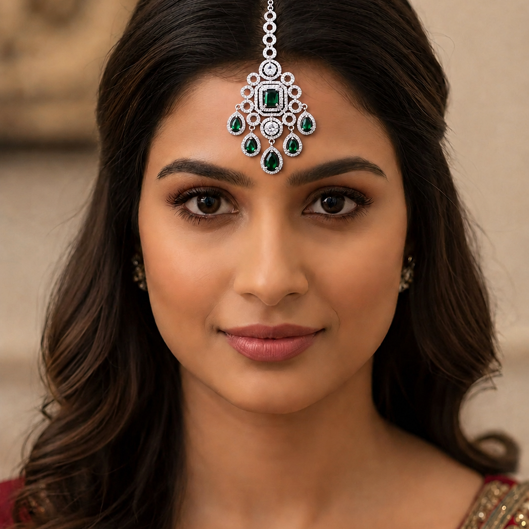 Premium American Diamond Maang Tikka for Women