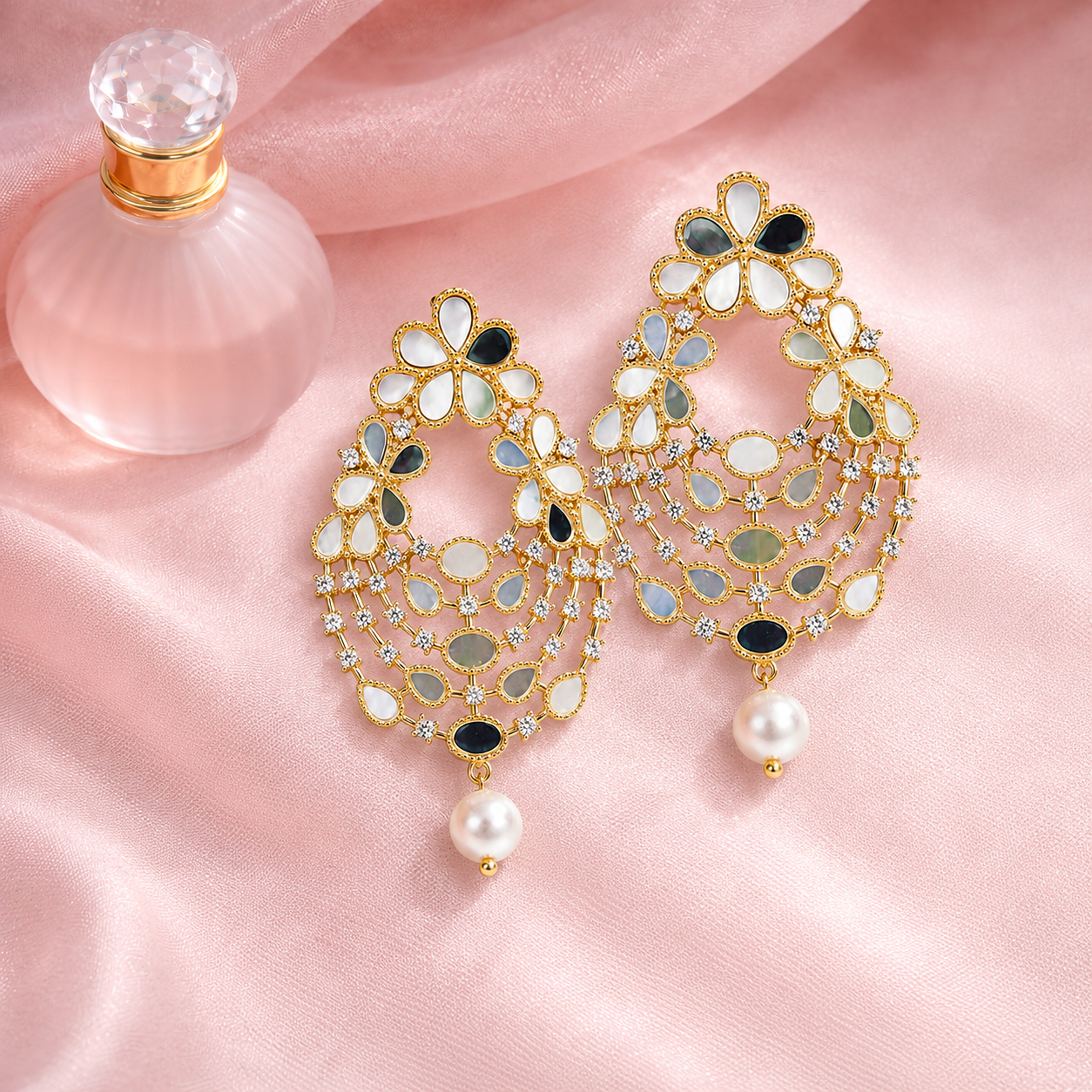 Premium Ethnic Party Wear Mirror Earrings