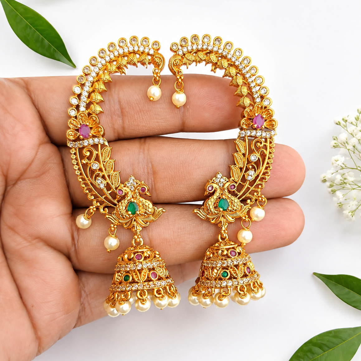 Designer Peacock Jhumka Earrings for Women