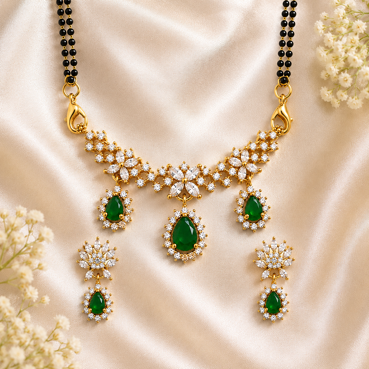 Designer American Diamond Mangalsutra Set for Women 30''