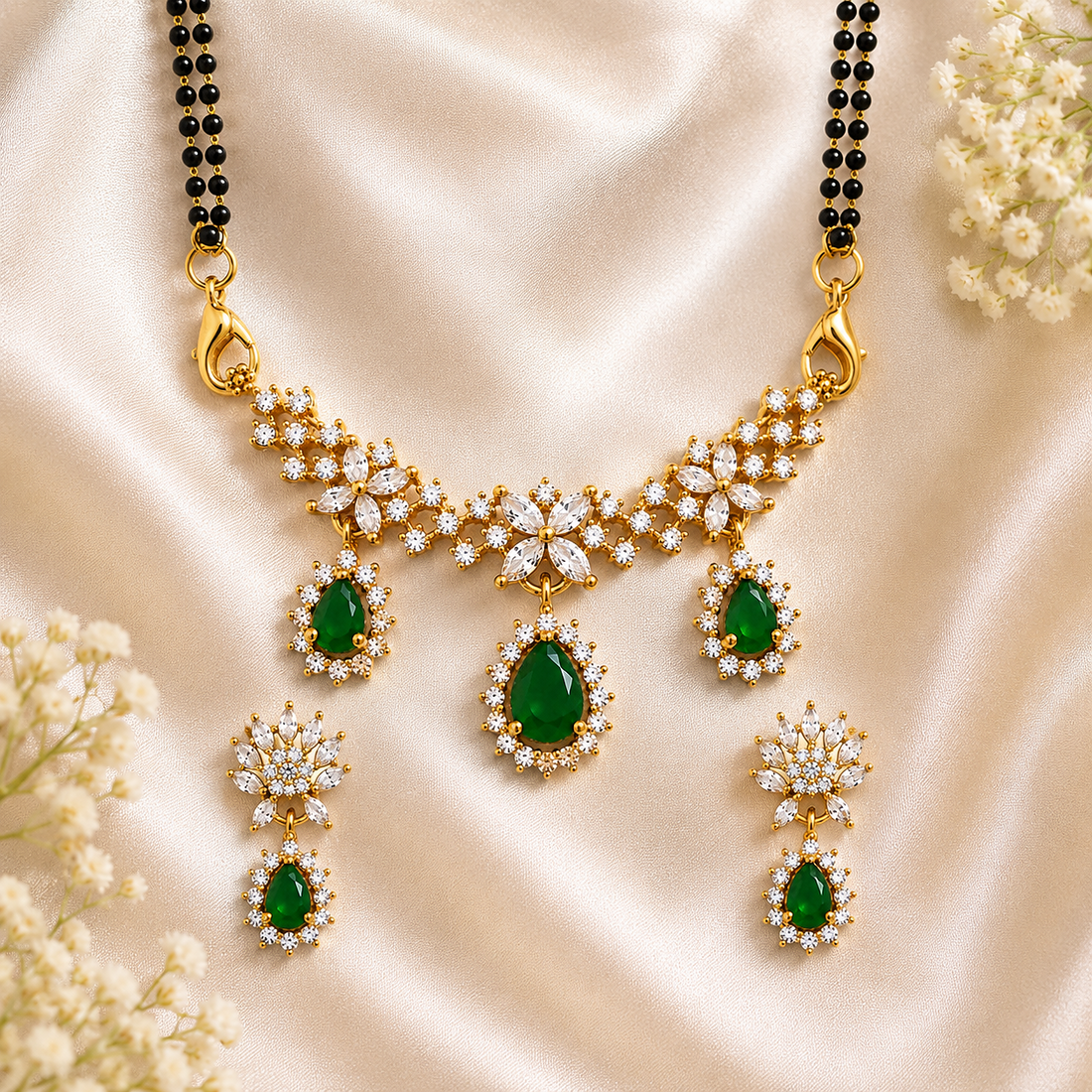 Designer American Diamond Mangalsutra Set for Women 30''