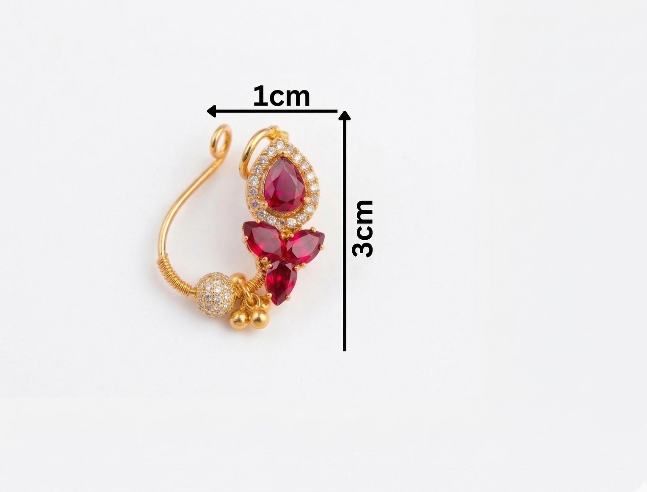 elegant traditional nath jewellery non piercing nose ring design