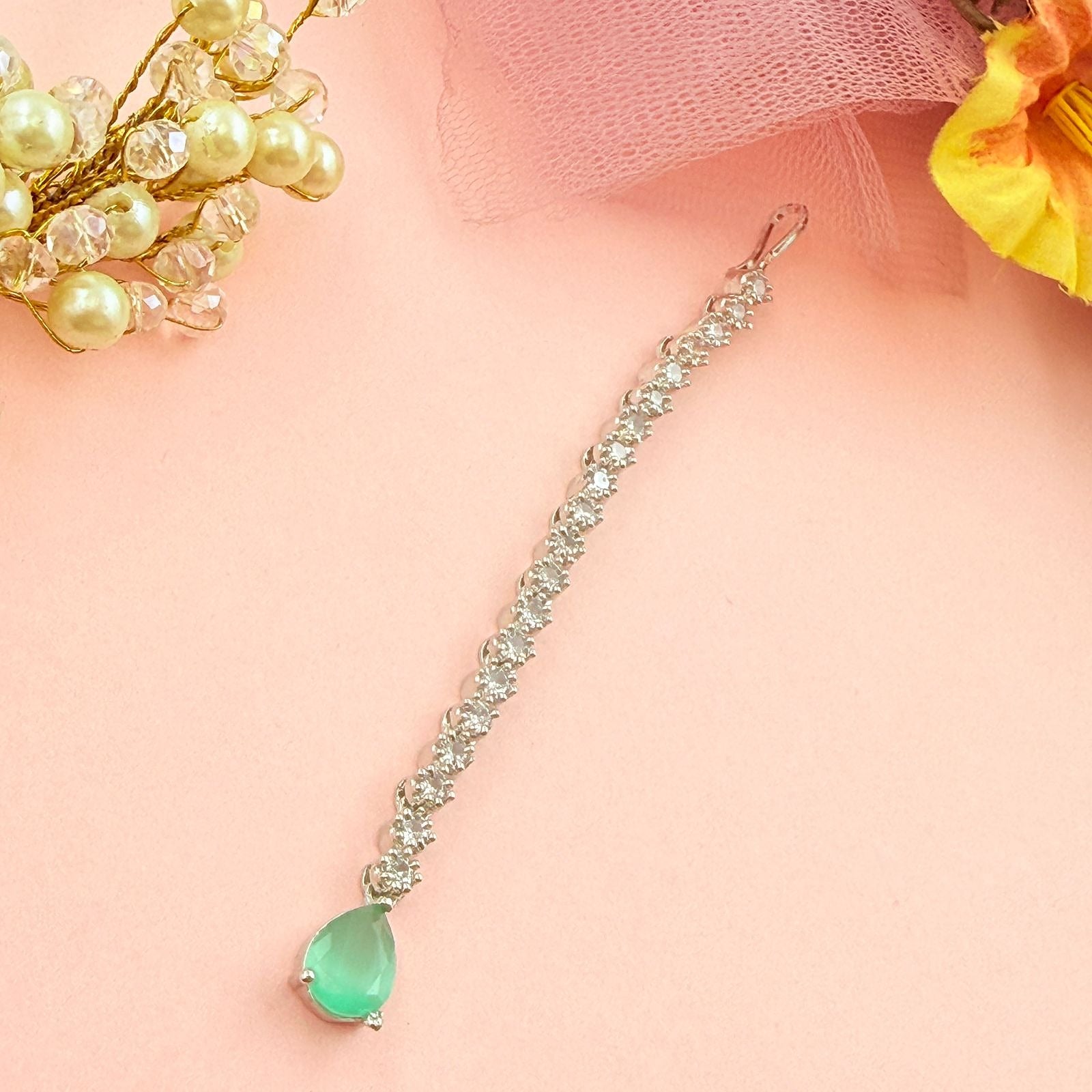 Designer CZ Stone Maang Tikka for Women