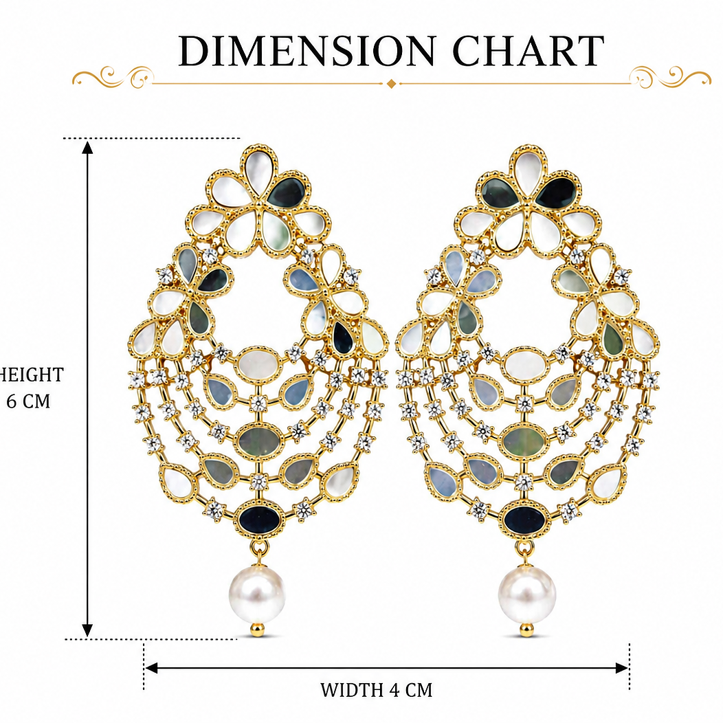 Premium Ethnic Party Wear Mirror Earrings