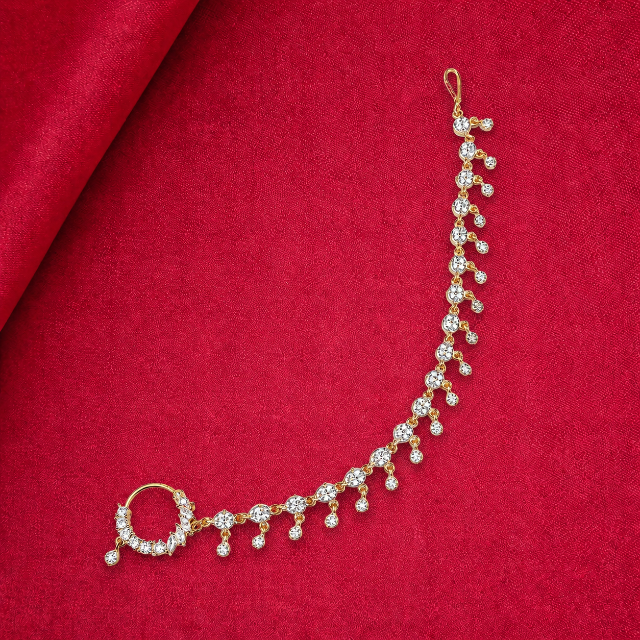 Bridal American Diamond Nath Chain for Women