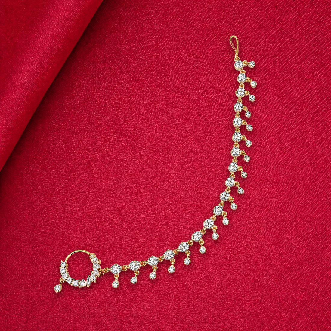 Bridal American Diamond Nath Chain for Women