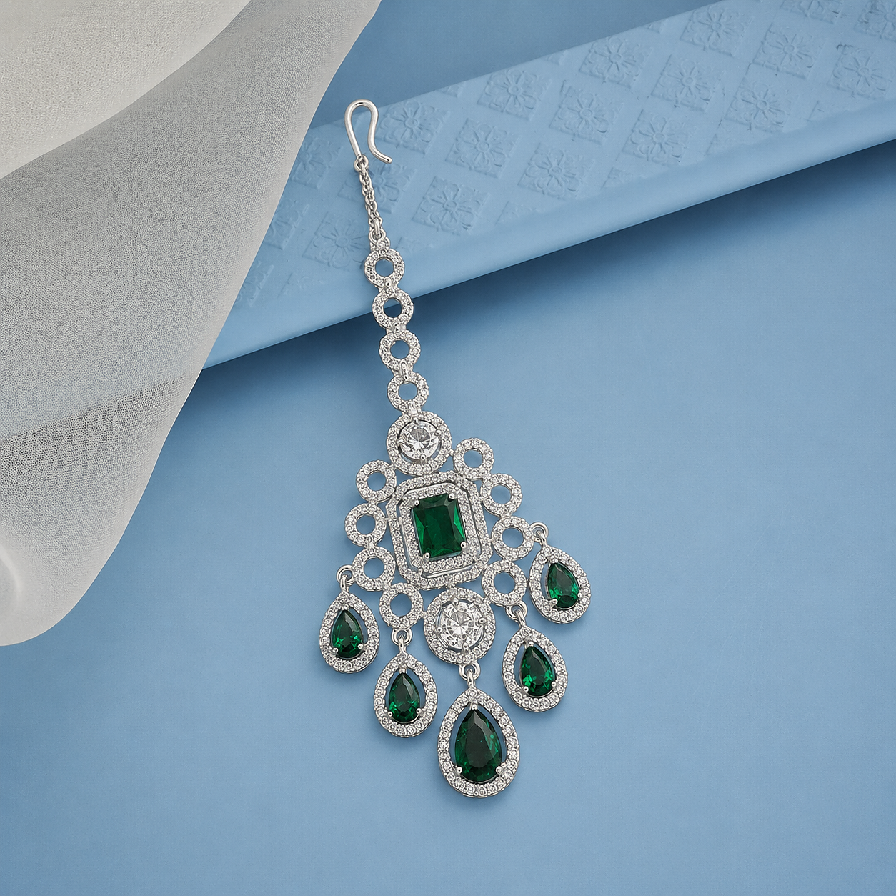 Premium American Diamond Maang Tikka for Women
