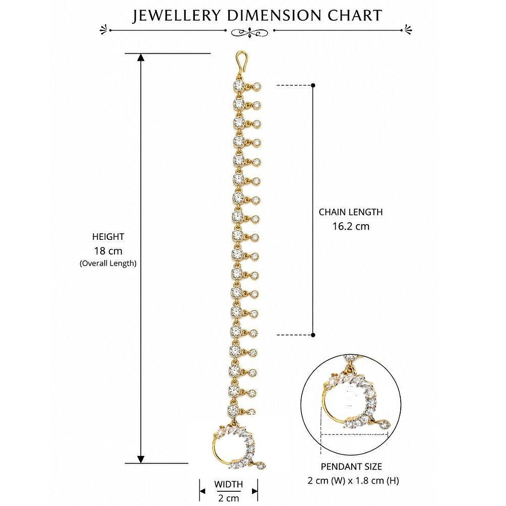 Bridal American Diamond Nath Chain for Women