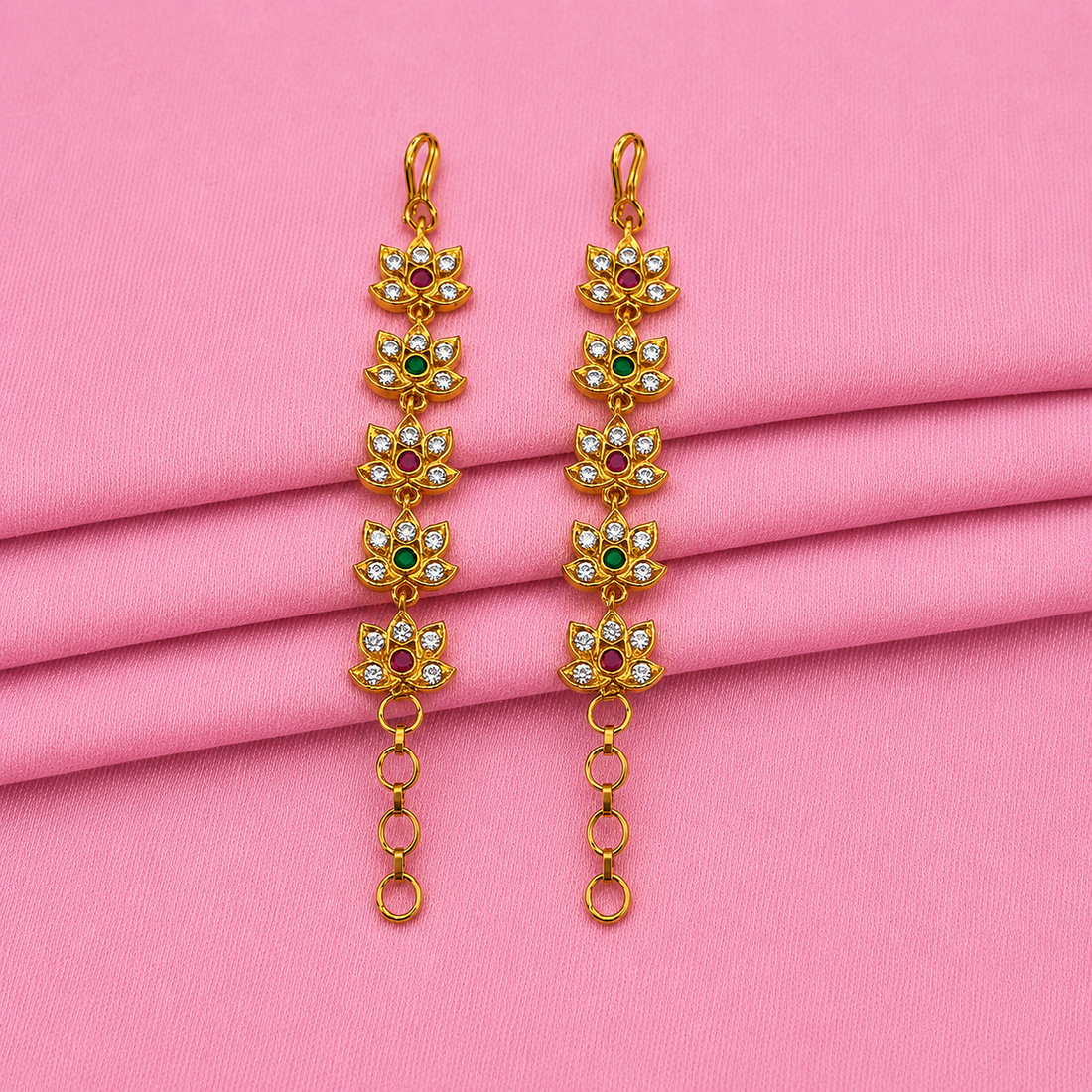Gold Plated Lotus Ear Chain for Women - Tanaira
