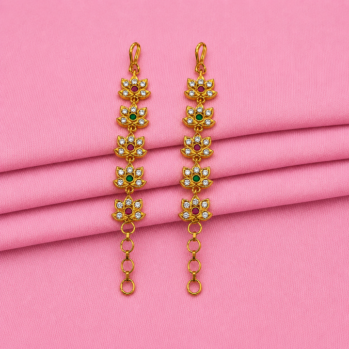 Gold Plated Lotus Ear Chain for Women - Tanaira