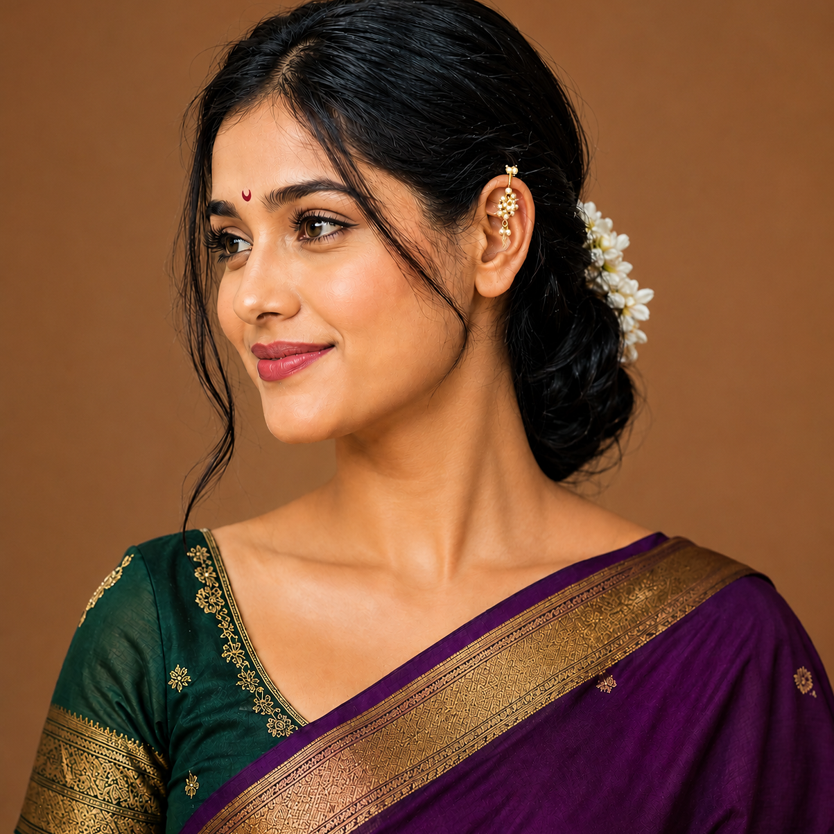 Gold Plated Pearl Bugdi Earrings
