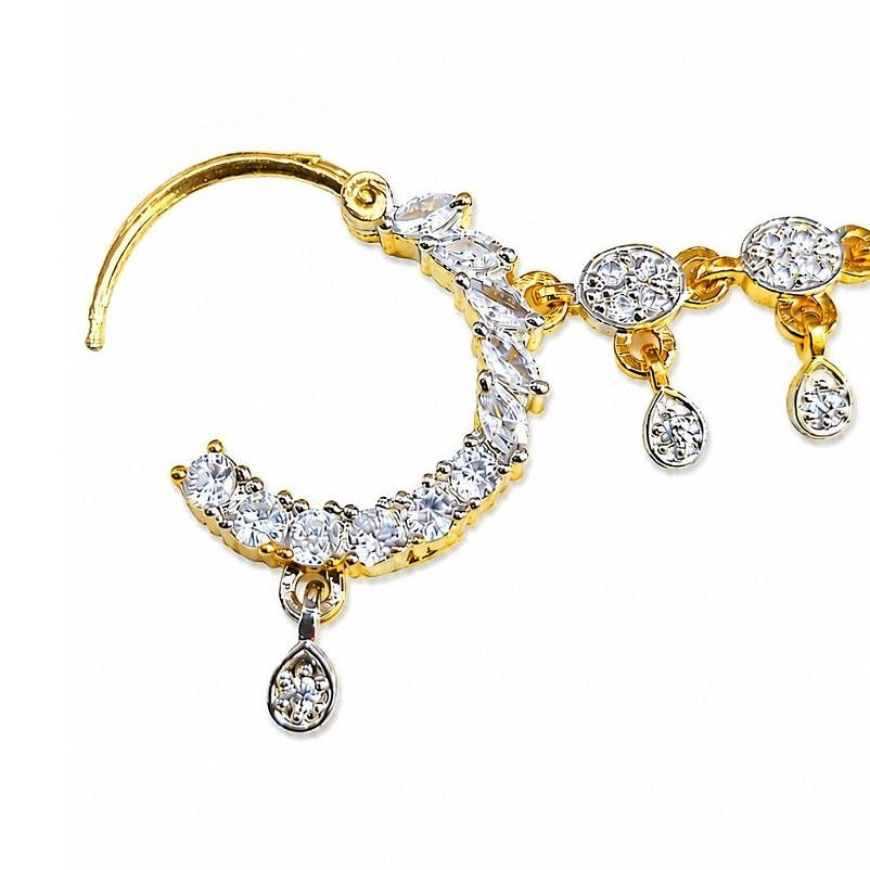 Bridal American Diamond Nath Chain for Women