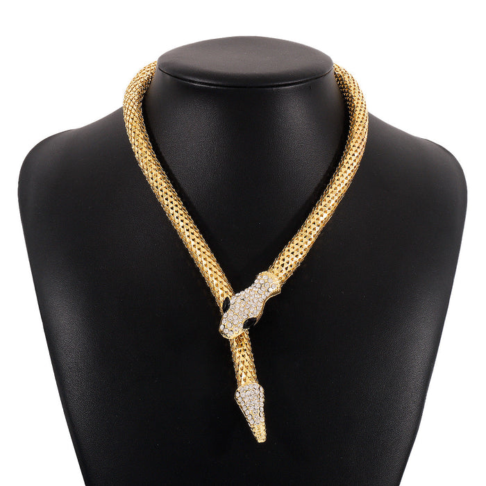 Cz Magnetic Snake Style Necklace Adjustable