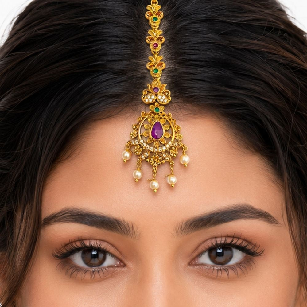 South Indian Temple Maang Tikka for Women