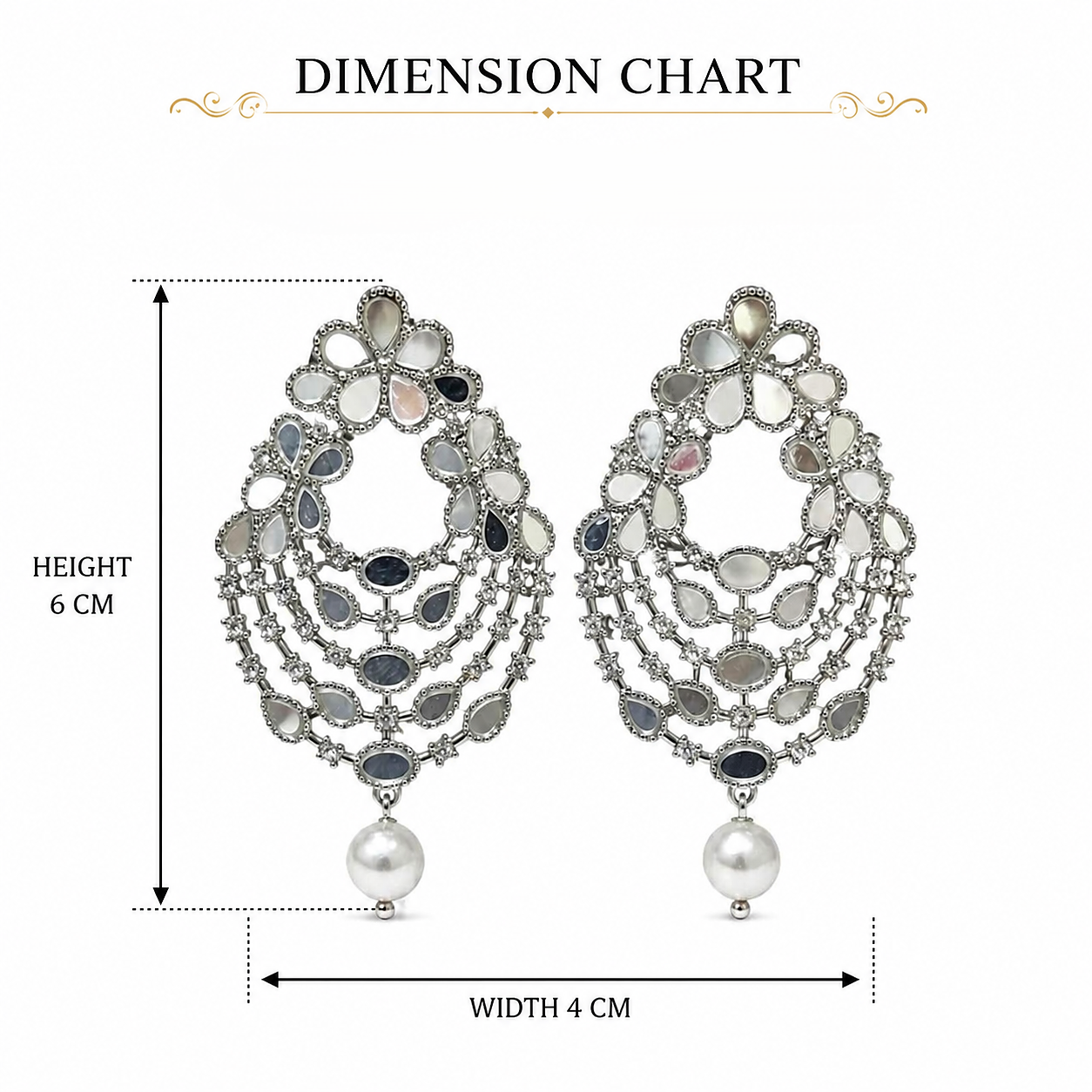 Premium Ethnic Party Wear Mirror Earrings