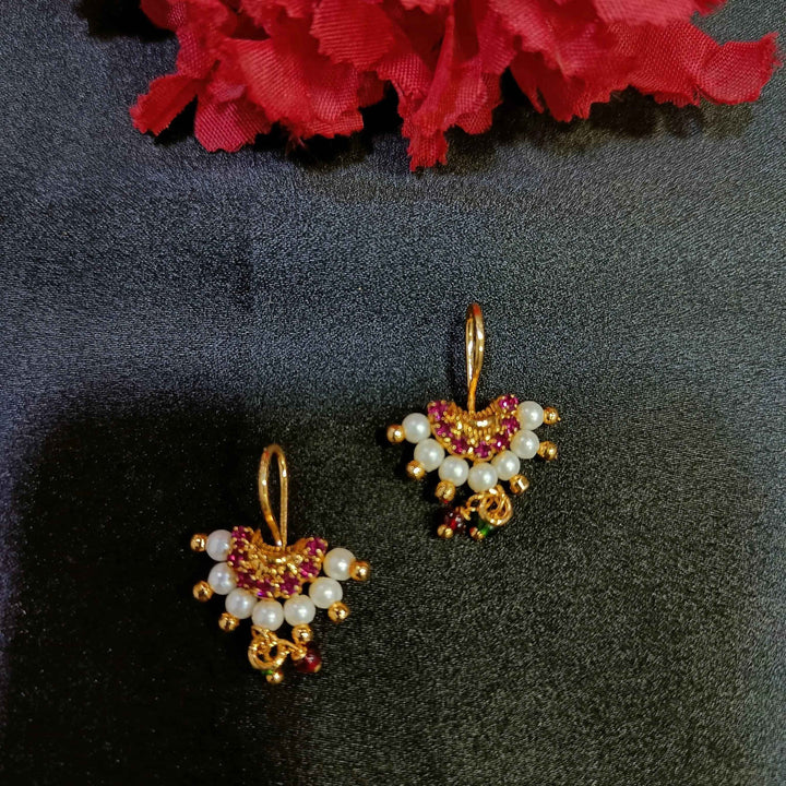 Maharashtrian Designer Bugdi | Traditional Pearl & Beaded Marathi Earrings