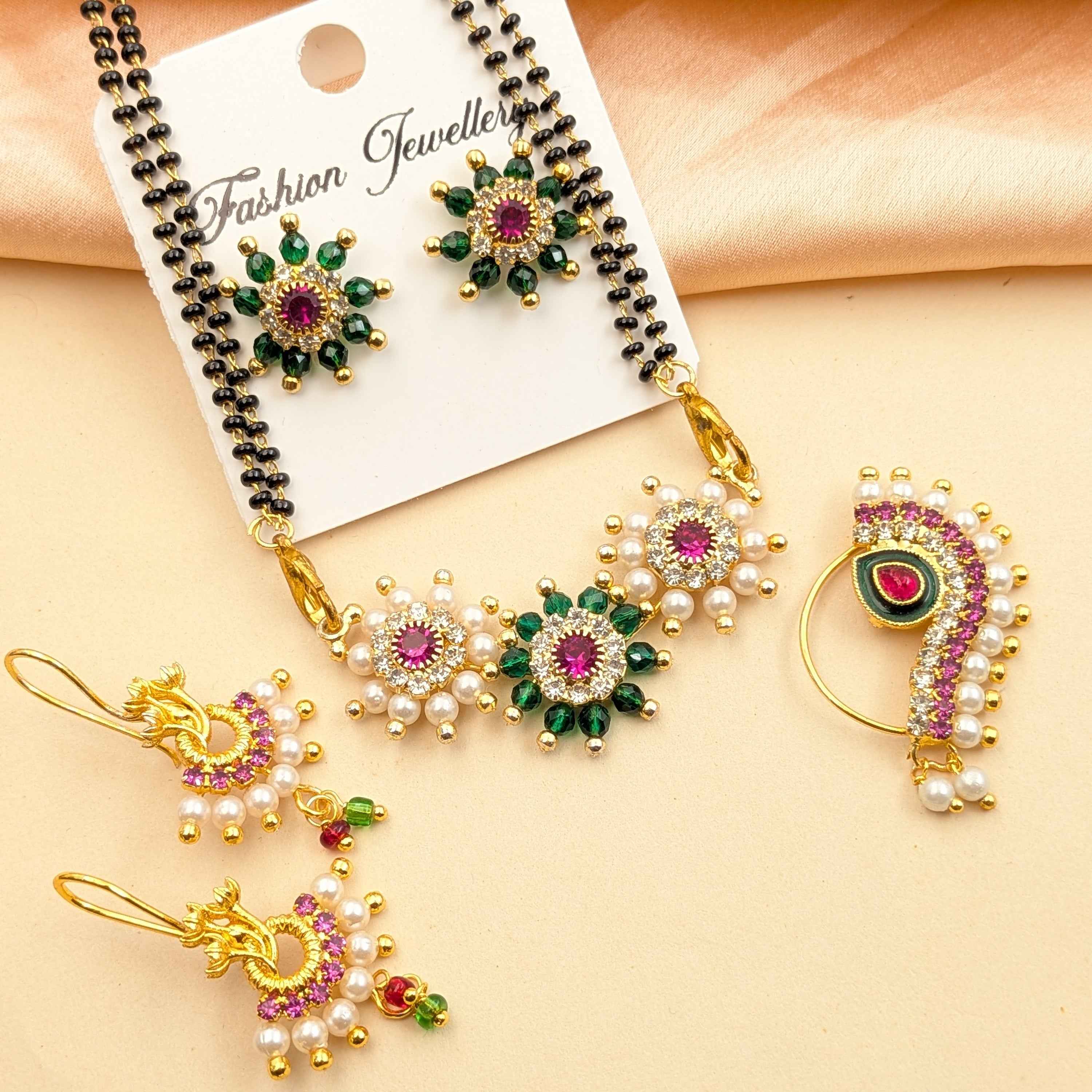 Mangalsutra Bugudi & Nath Combo Set for Women
