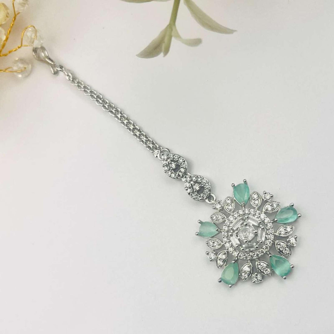 Floral AD Drop Maangtika