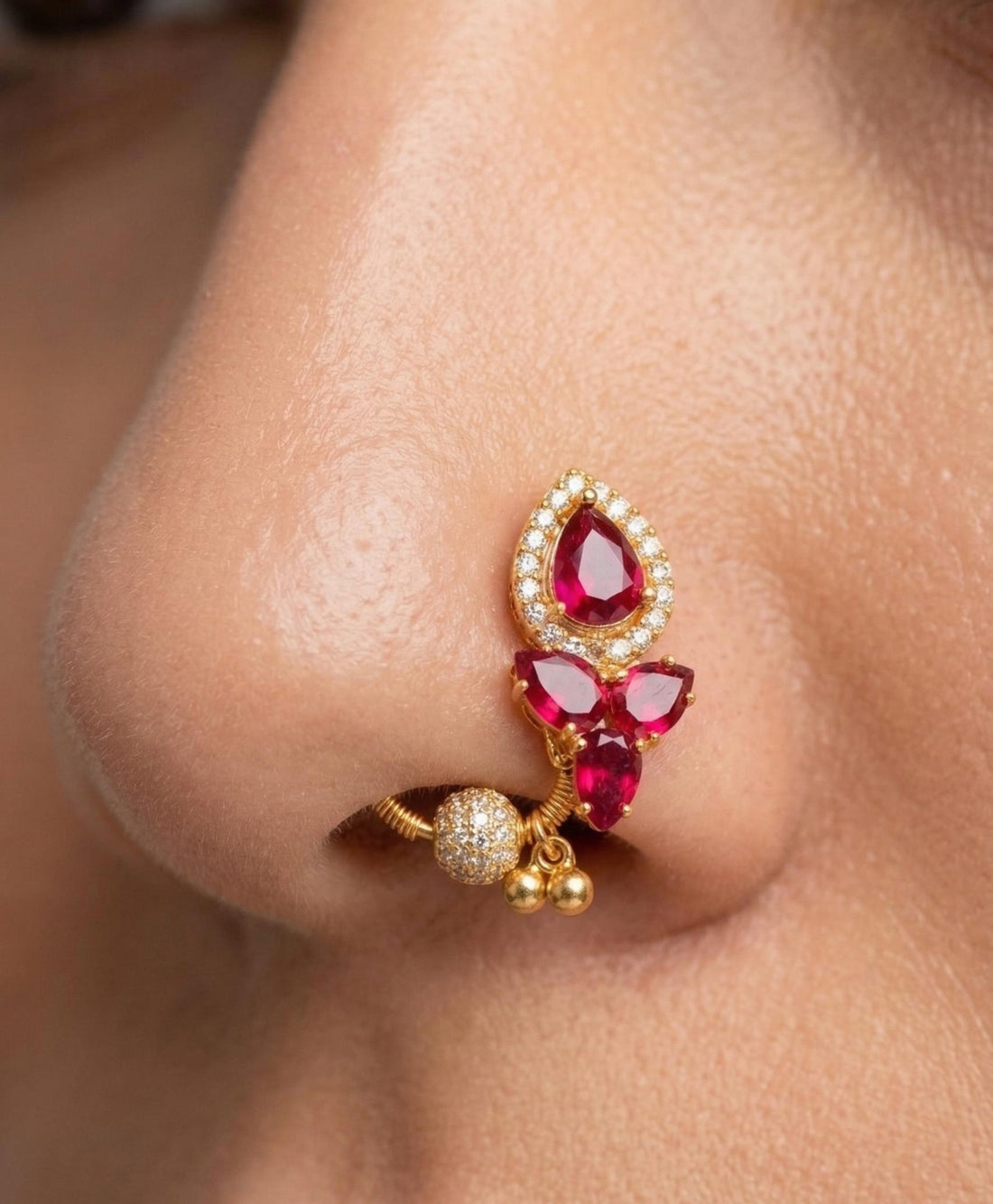 Non piercing Maharashtrian nath jewellery for wedding and festive wear