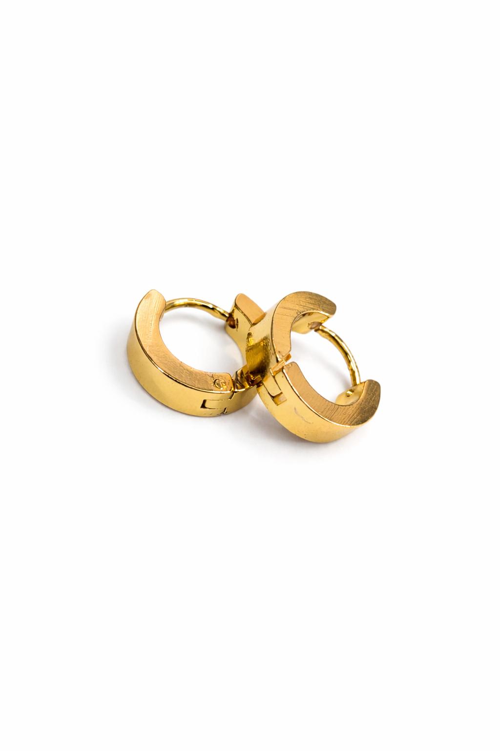 Classic gold finish huggie earrings lightweight everyday fashion jewellery