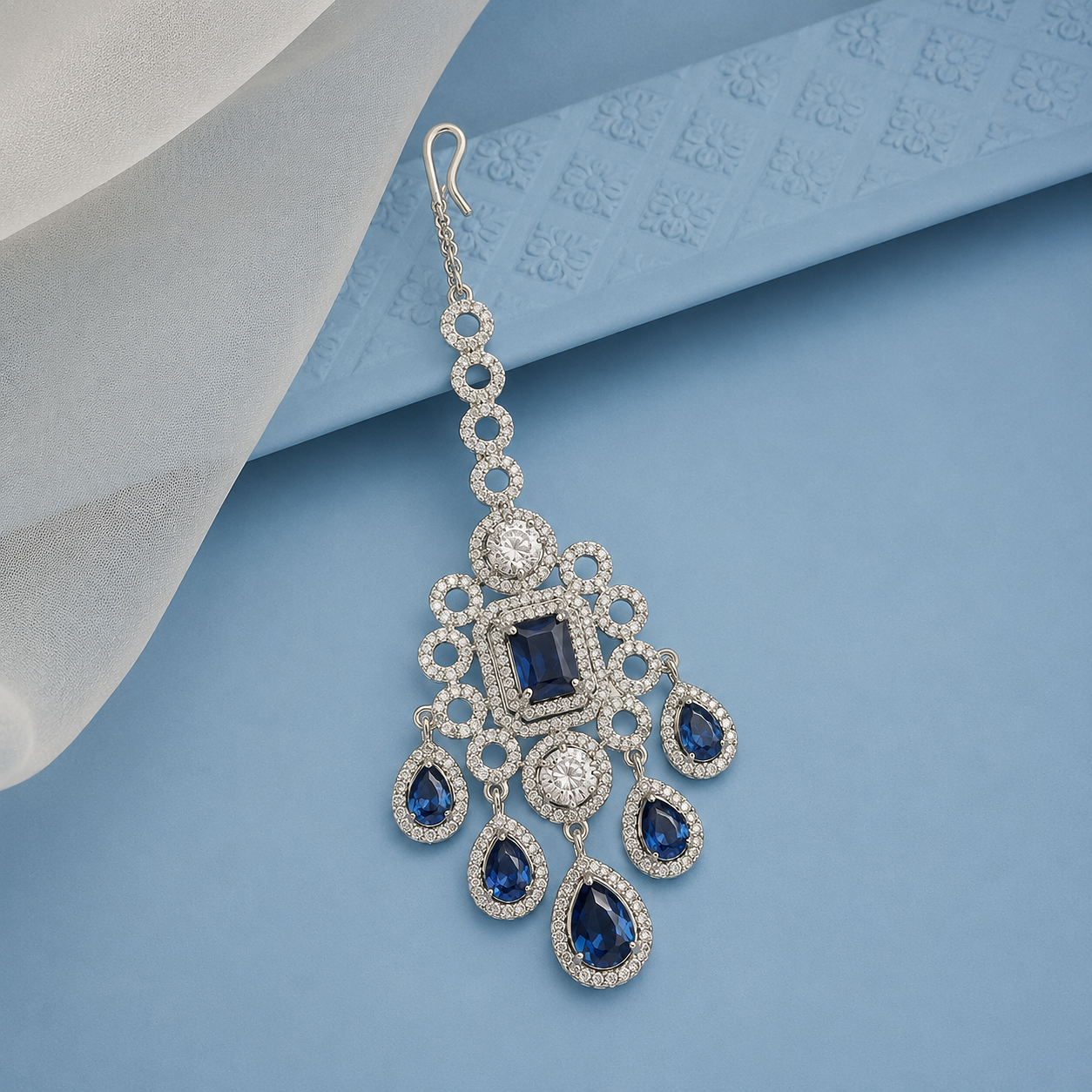 Bridal  American Diamond Maang Tikka for Women