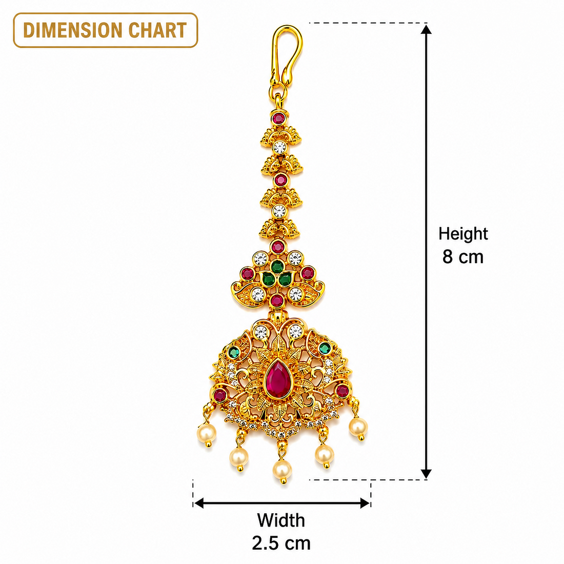 South Indian Temple Maang Tikka for Women