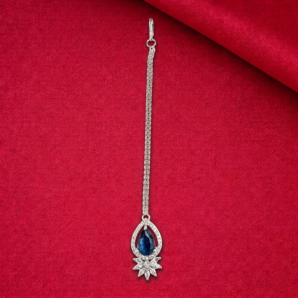 Cubic Zirconia & American Diamond Maang Tikka