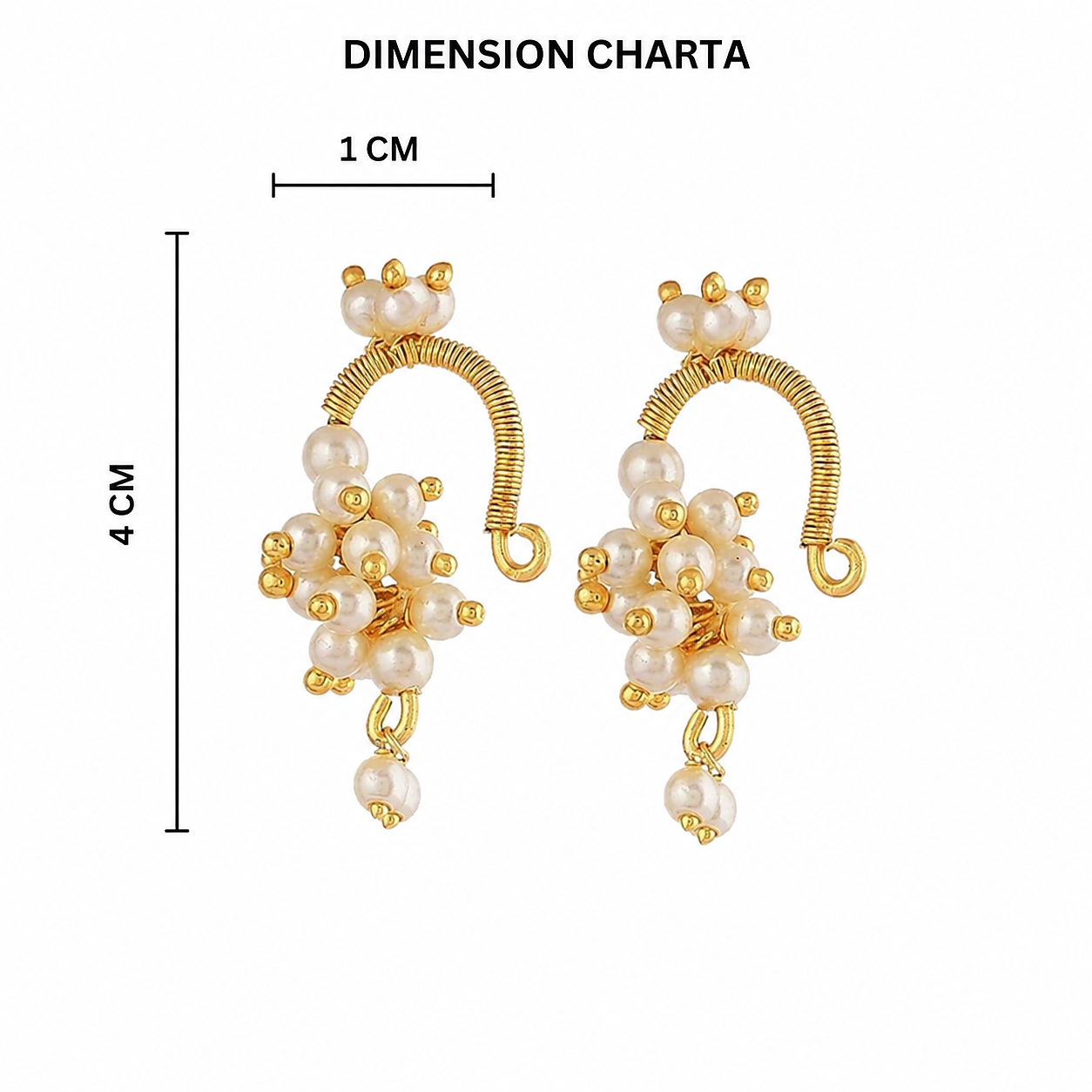 Gold Plated Pearl Bugdi Earrings - Tanaira
