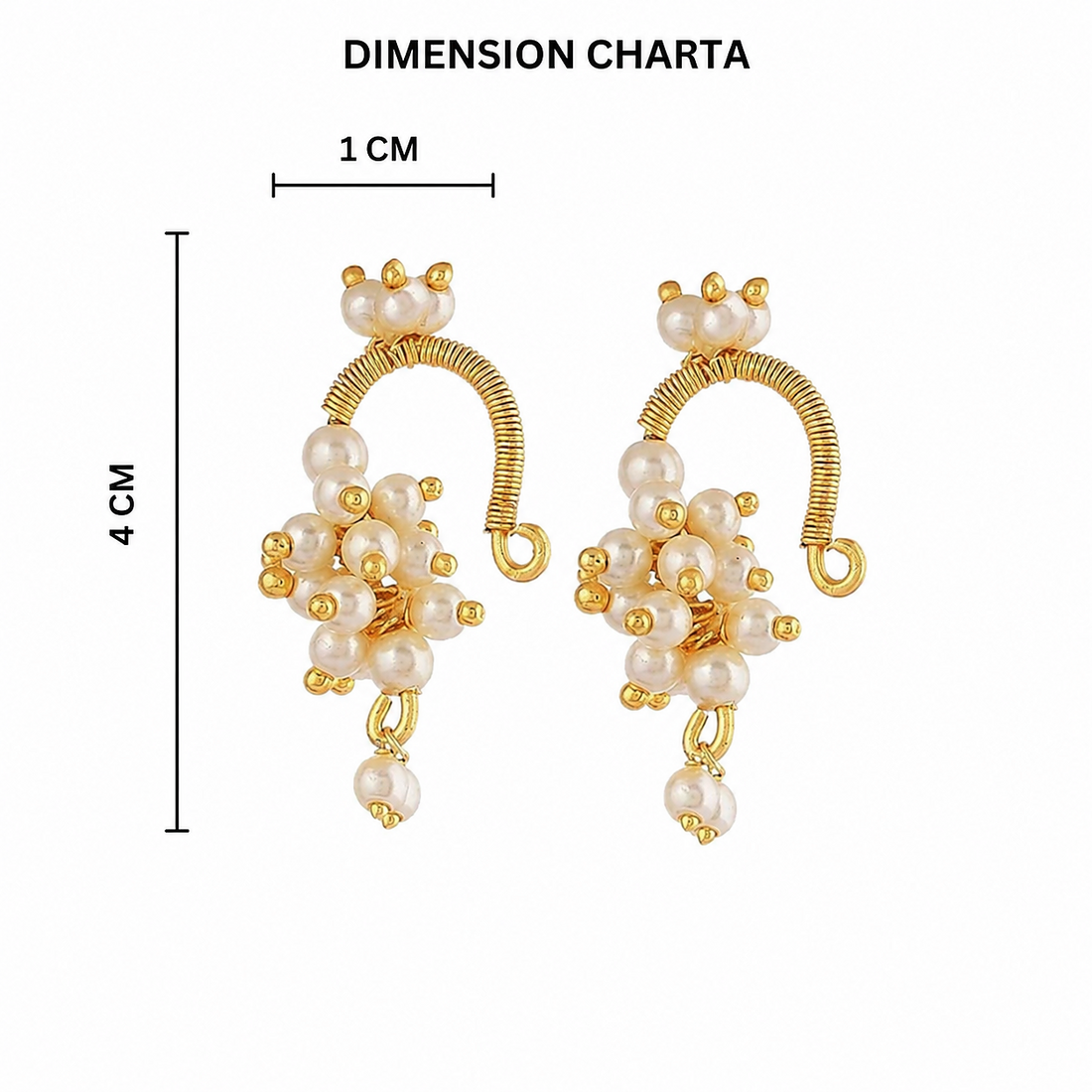 Gold Plated Pearl Bugdi Earrings - Tanaira