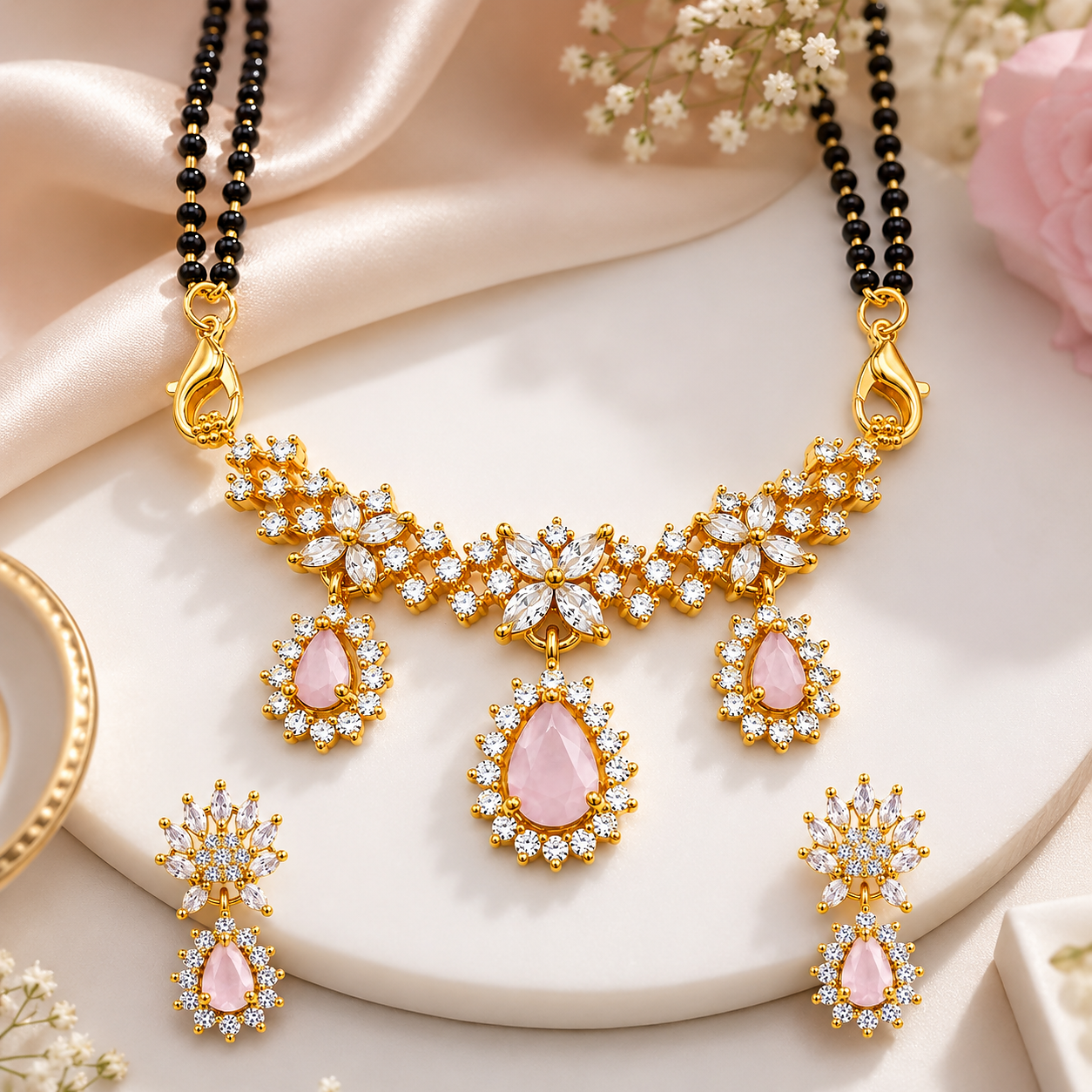 Designer American Diamond Mangalsutra Set for Women 30''
