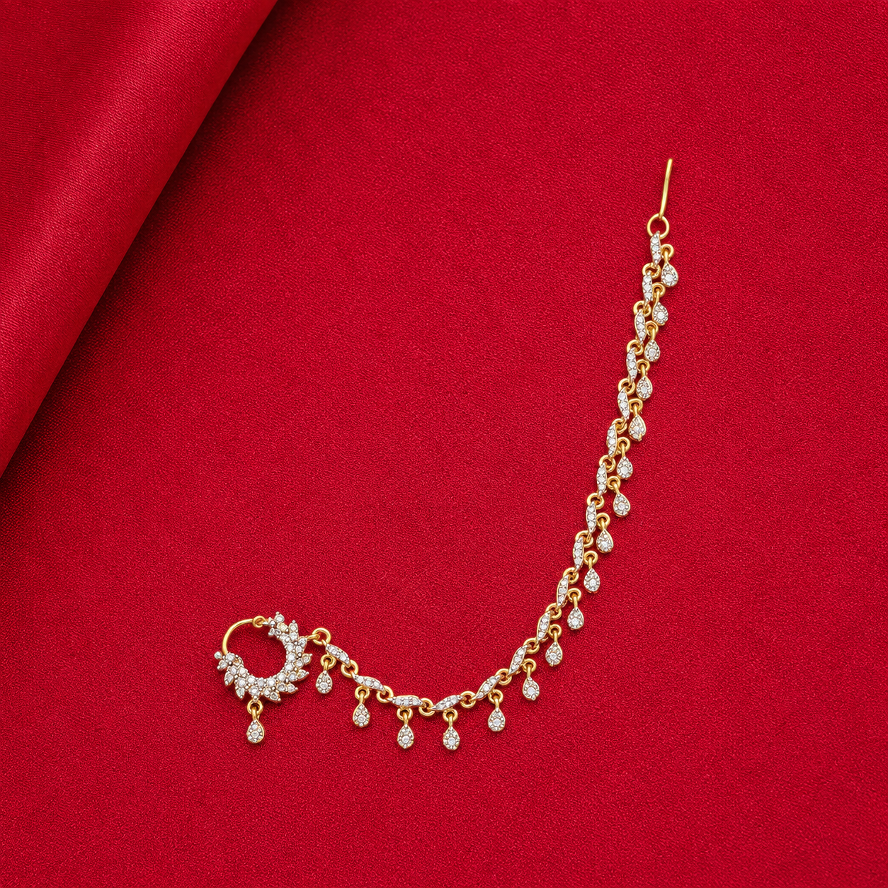 Bridal American Diamond Nath Chain for Women