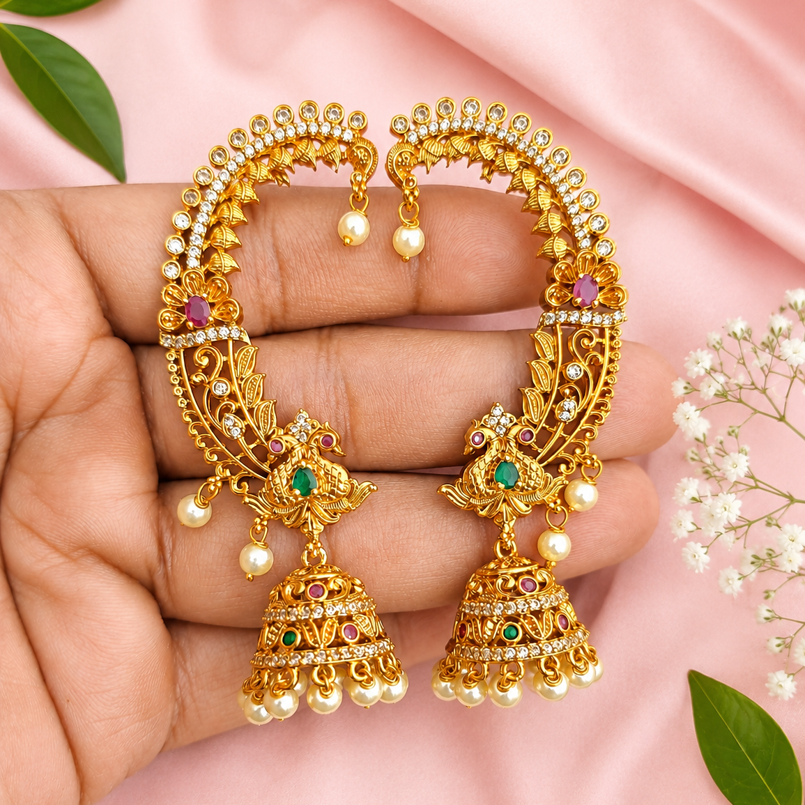 Designer Peacock Jhumka Earrings for Women